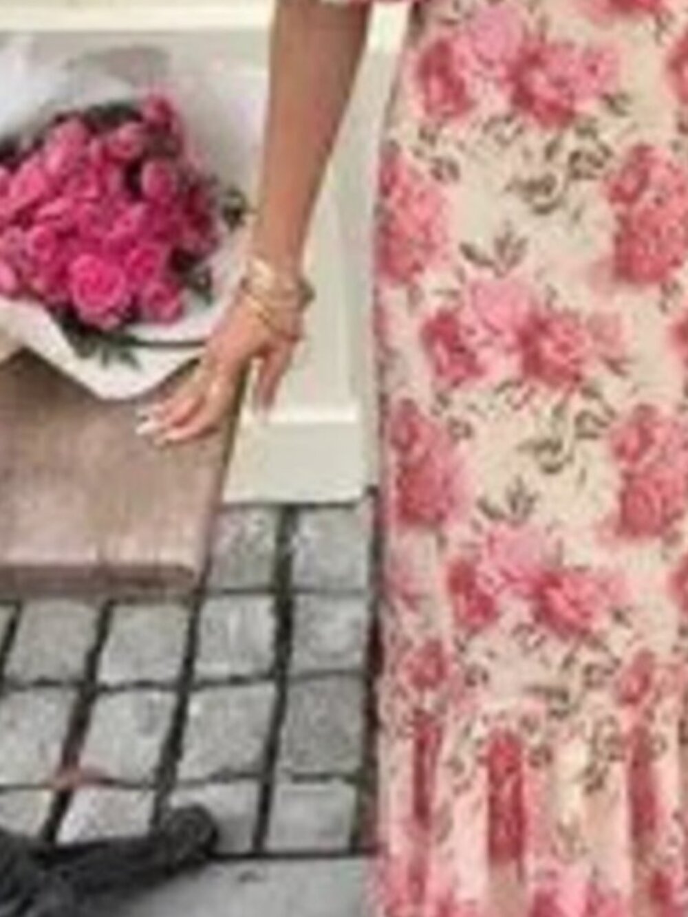 Floral Print Ruffle Hem Flutter Sleeve Dress